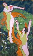 Ernst Ludwig Kirchner Women playing with a ball oil painting reproduction